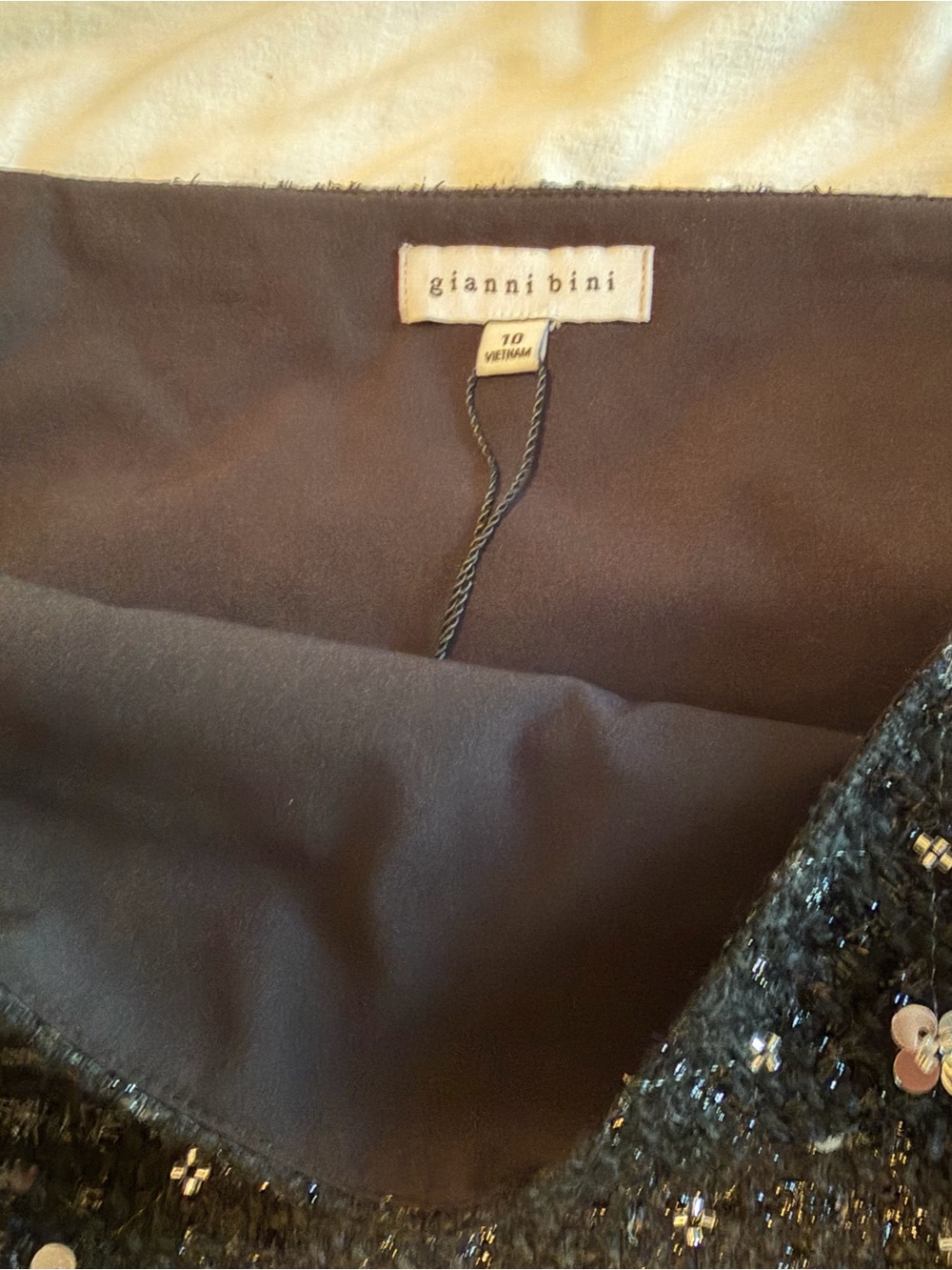 Black Floral Sequin Embellished Mini Skirt - Picture 6 of 6